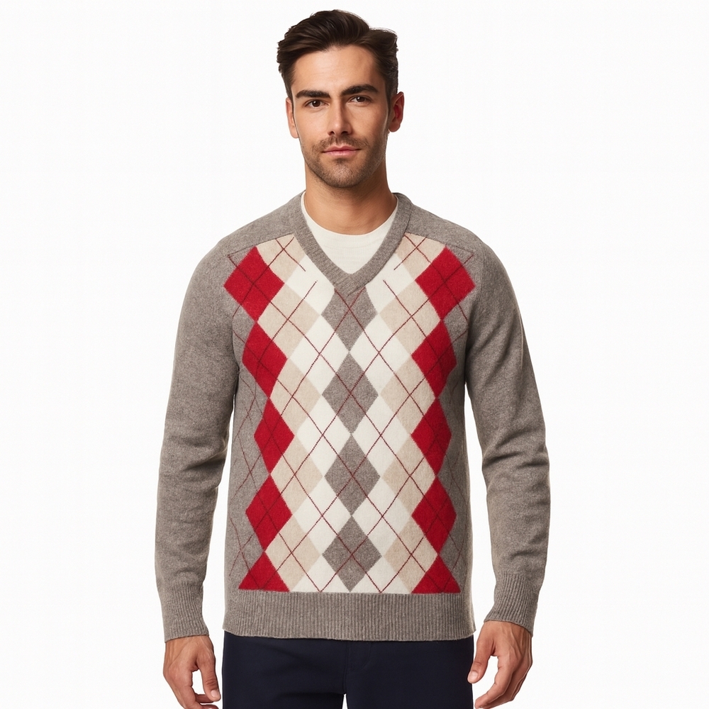Simons Lambswool V-Neck Sweater Academia